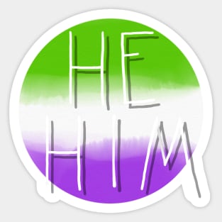 He/Him Genderqueer Flag Sticker